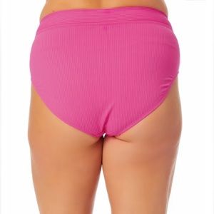 California Waves Fuchsia Pink Ribbed High Waist Bikini Bottom /  B25002